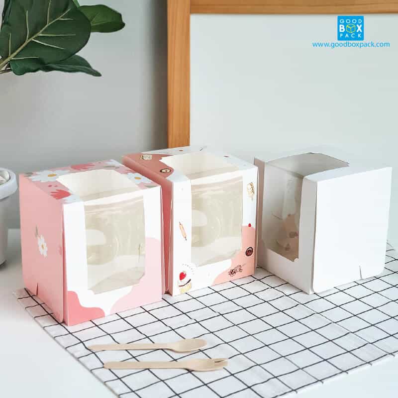 กล่องเค้กครึ่งปอนด์ ทรงสูง 15x15x18 cm