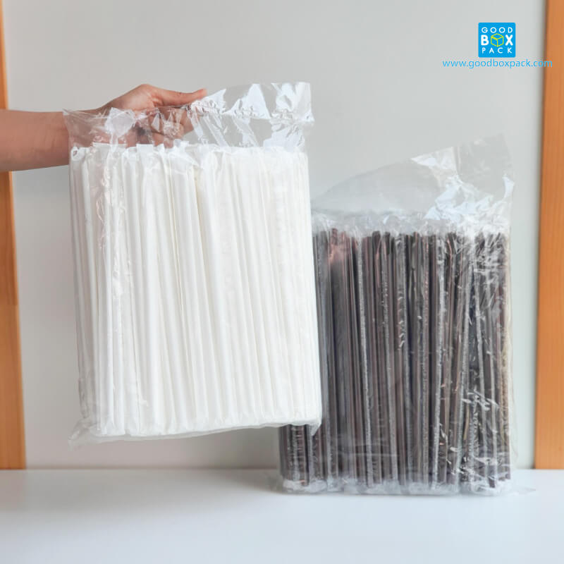 หลอดช้อนพลาสติก823 สีน้ำตาลห่อฟิมล์ - Image 4