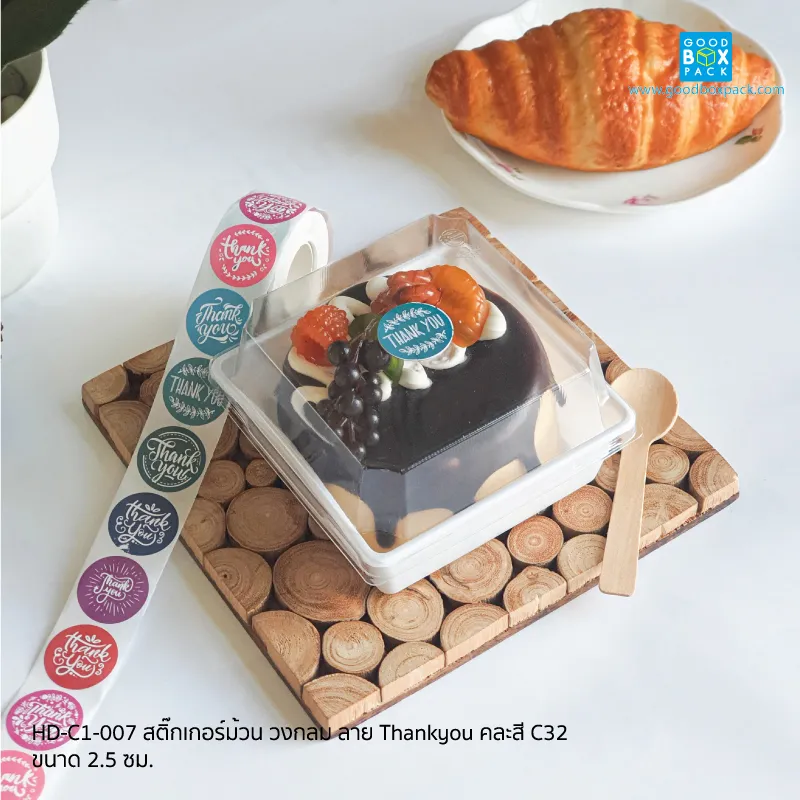 สติ๊กเกอร์ม้วน ลาย Thankyou คละสี C32