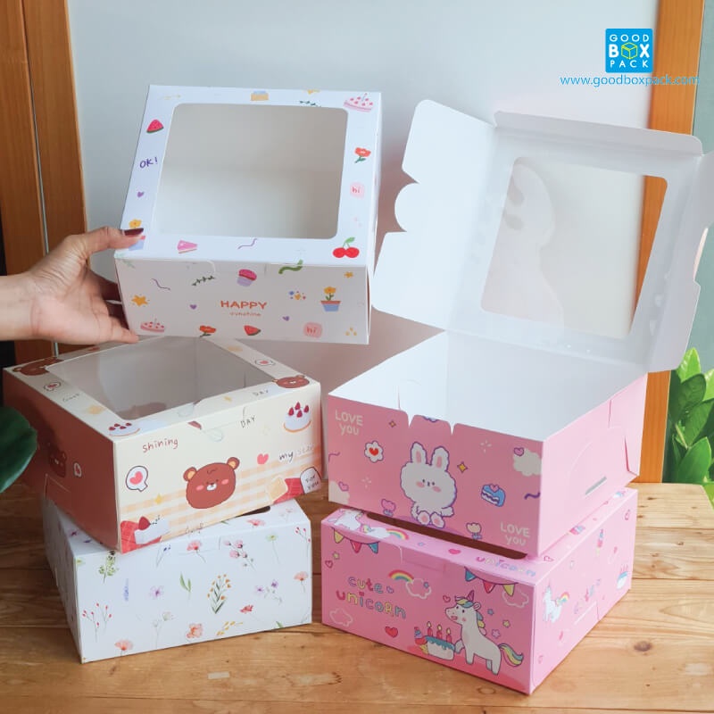 กล่องเค้ก 1 ปอนด์ 20x20x10 cm.