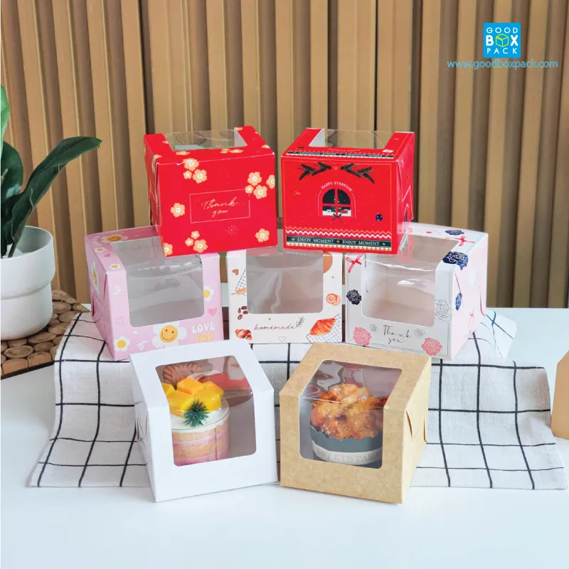 กล่องเค้ก 1 ชิ้น จตุรัส 10x10x8.5 cm